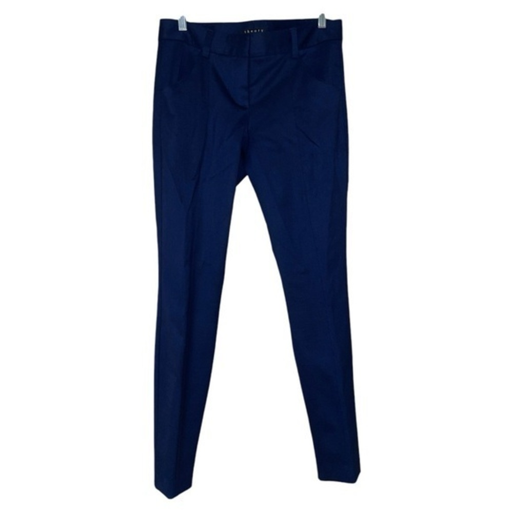 Theory Women’s Afdena Elite Wool Dress Suit Pants Stretch Navy Sz 8 Made in USA
